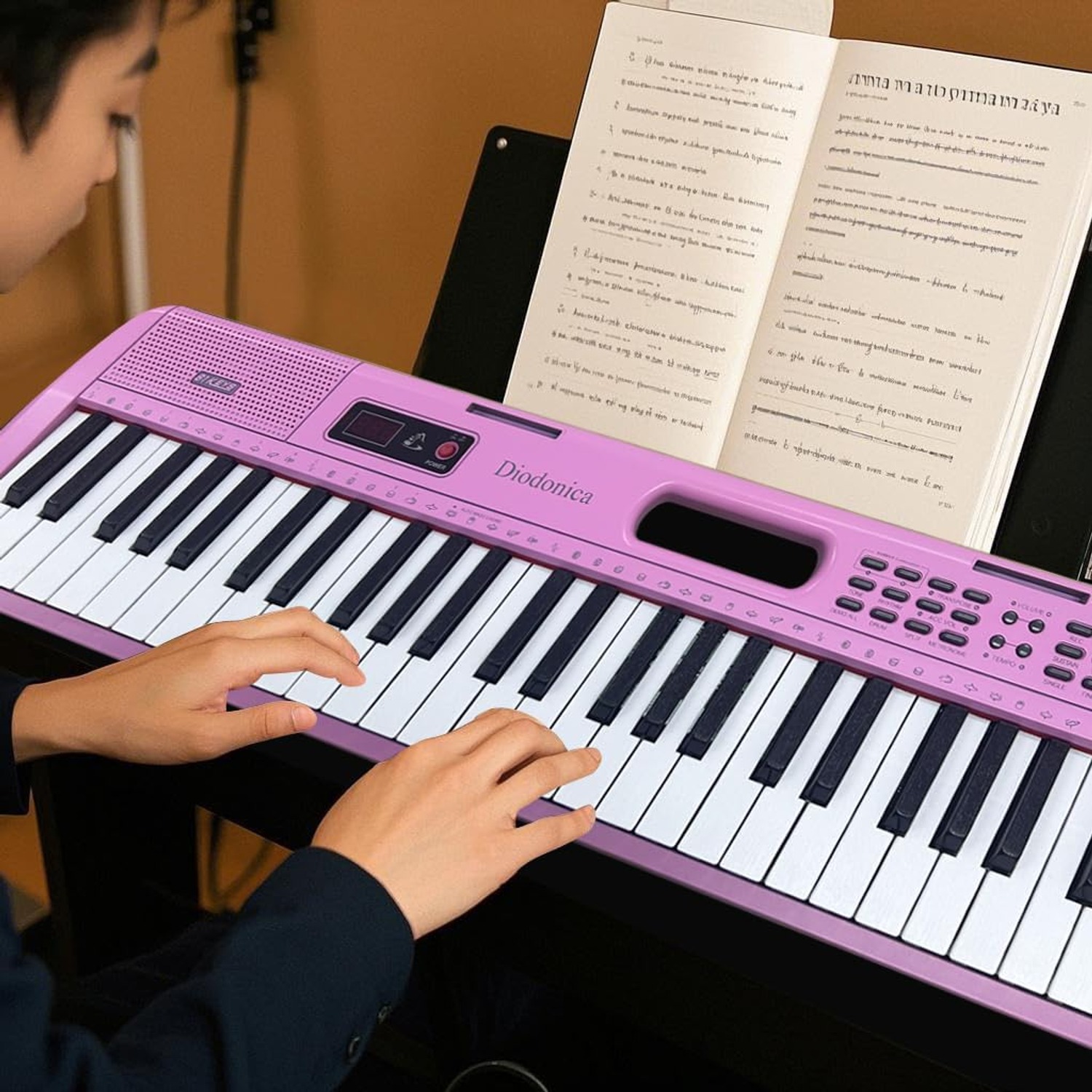 Diodonica 61-Key Lighted Beginner Keyboard Piano