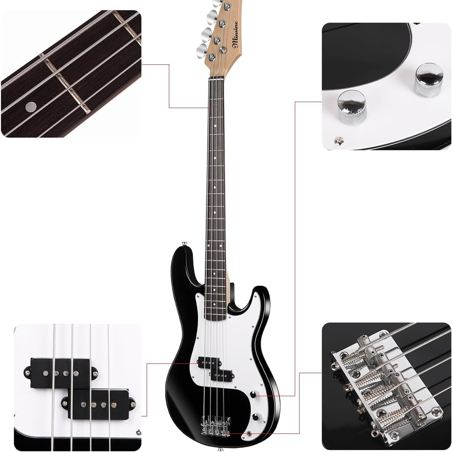 Bullfighter 4-String Electric Bass Guitar Starter Set