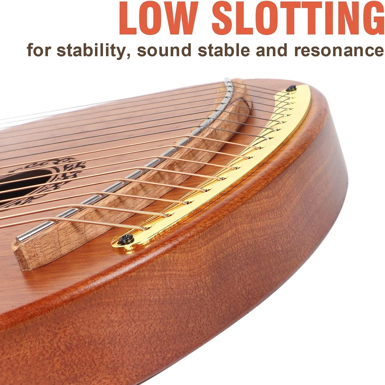 AKLOT 16 String Mahogany Lyre Harp with Gig Bag and Tuning Tools: image 6