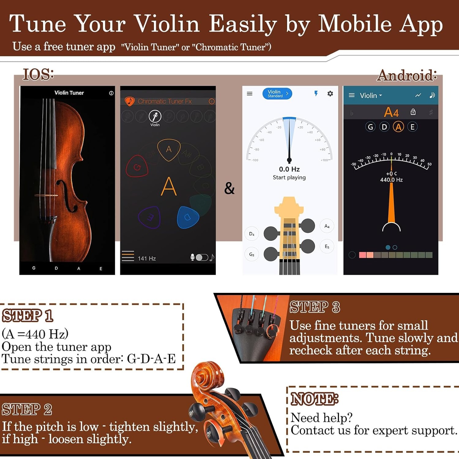 DIGERVY 4/4 Full Size Violin Kit with Case, Bow and Rosin