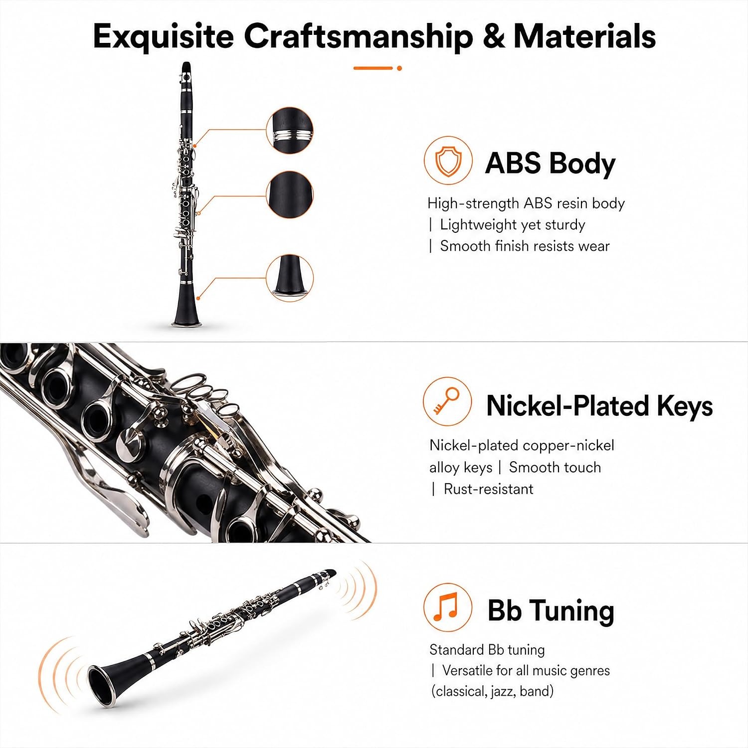 17-Key Bb Clarinet with Case and Starter Accessory Kit